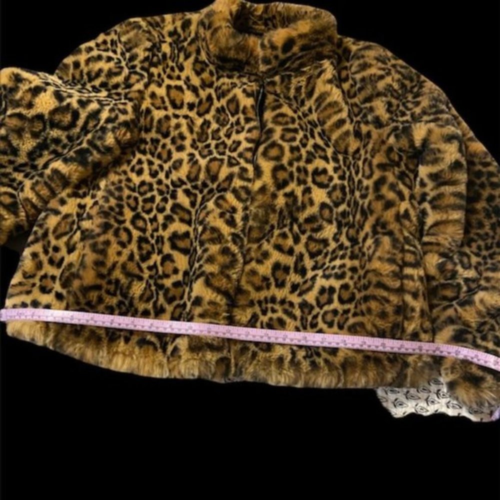 ZARA leopard faux fur coat